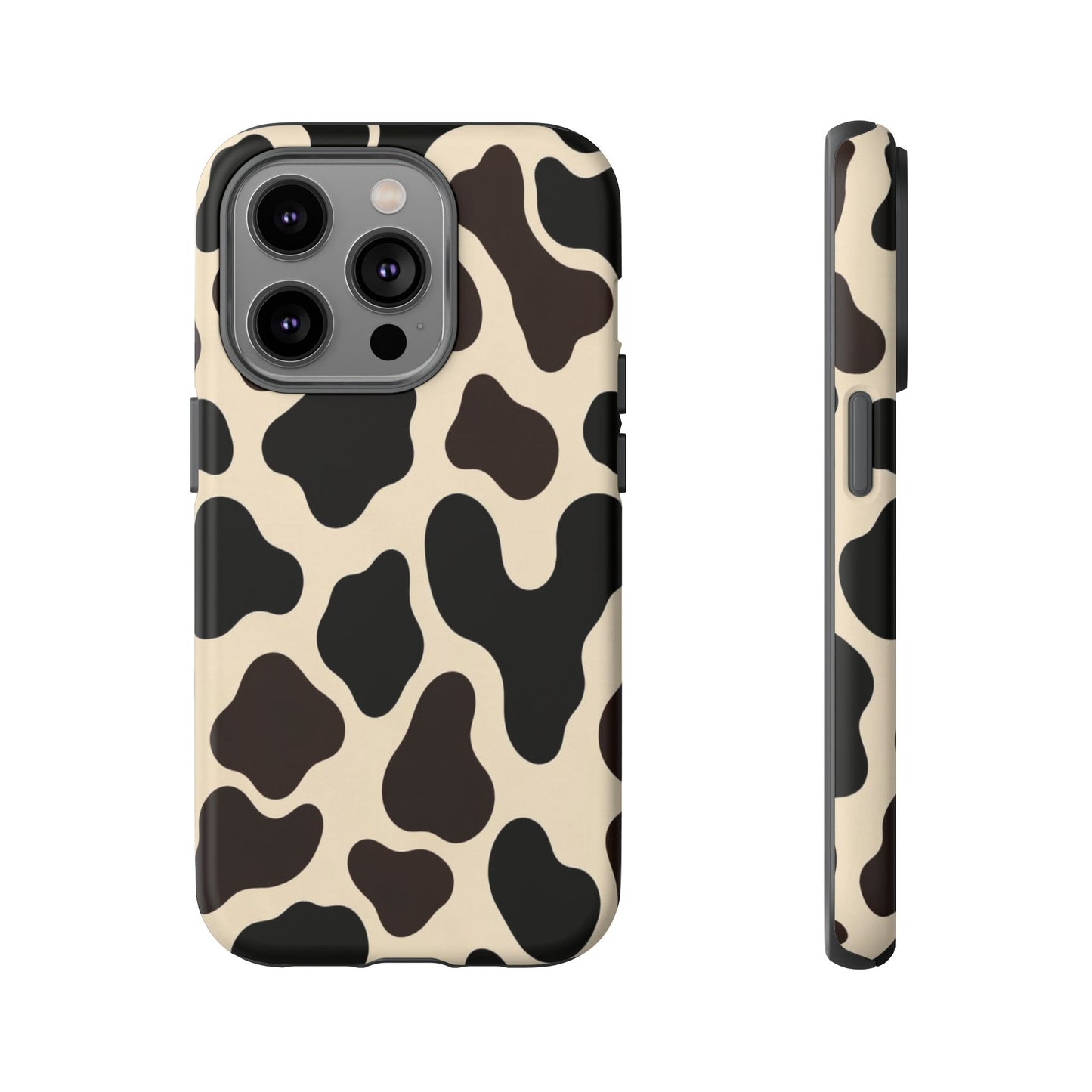 Cow Print Phone Case — Black & Cream Protective  Case
