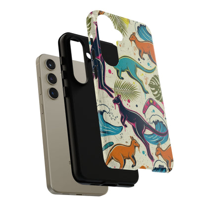 Tough Cases — Colorful Surfing Kangaroo Phone Case