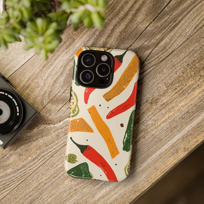 Spicy Peppers Phone Case – Colorful Chili, Lime & Citrus Pattern