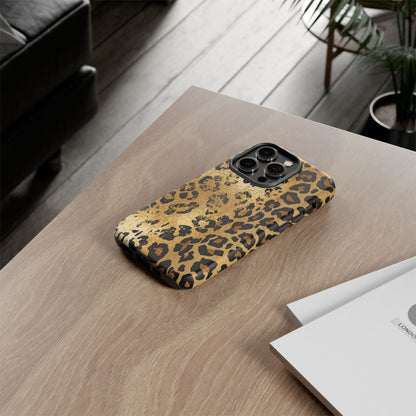 Leopard Print Tough Phone Case — Durable Protective iPhone Cover