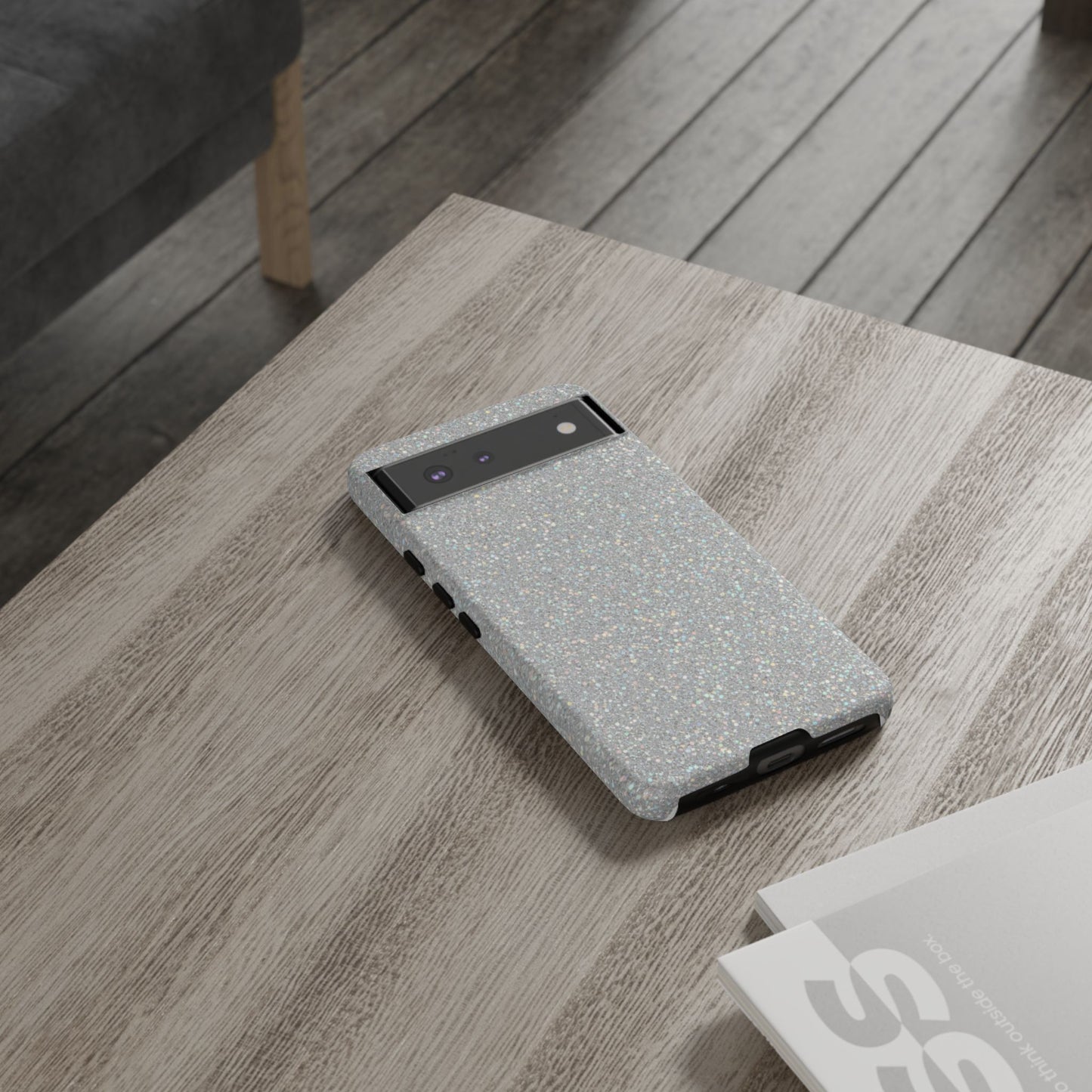 Glitter Silver Tough Phone Case — Sparkling Protective Phone Case