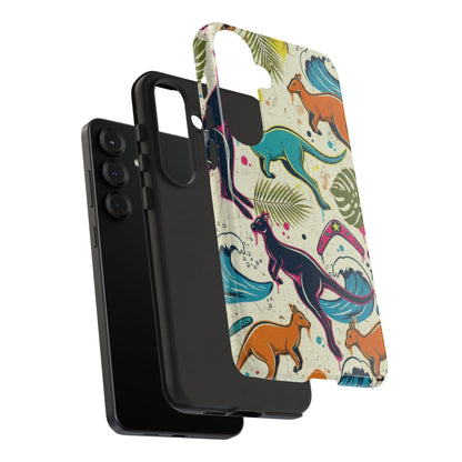Tough Cases — Colorful Surfing Kangaroo Phone Case