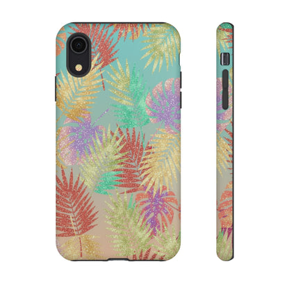 Tropical Palm Leaf Tough Phone Case – Colorful Pastel Botanical Protection