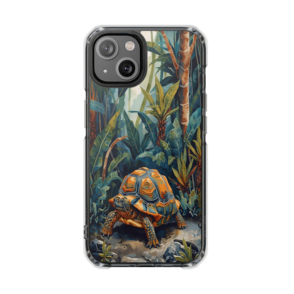 Clear Magnetic Phone Case — Tropical Turtle Art Protective Cover