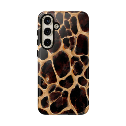 Phone Case — Brown Leather Dot Texture Rugged Protective Cover