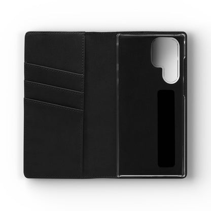 Retro Neutral Stripe Flip Phone Case — Wallet Folio with Card Slots