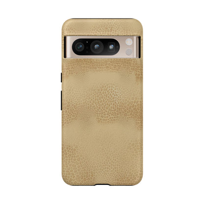 Tan Distressed Leather Texture Phone Case — Rugged Protective iPhone Cover