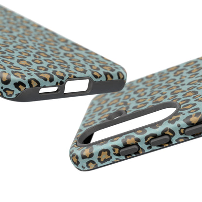 Leopard Print Tough Phone Case - Blue Cheetah Protective Cover