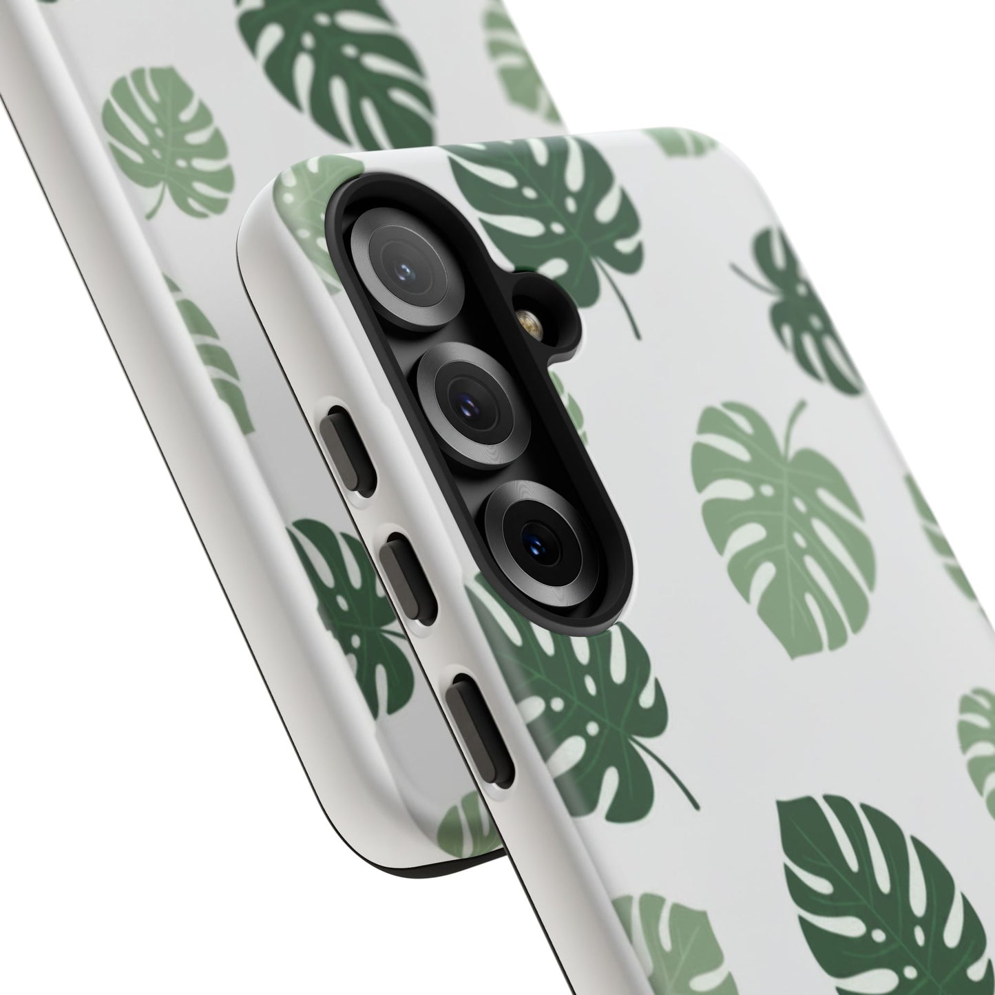 Monstera Leaf Tough Phone Case – Tropical Green Palm Pattern Protective Cover