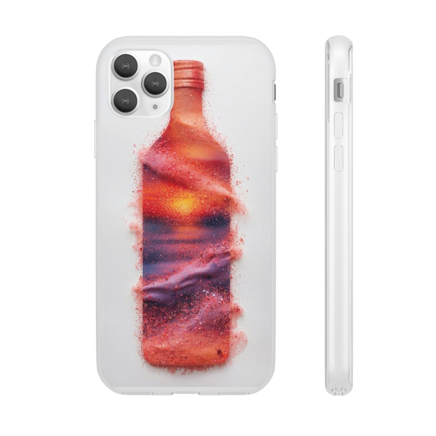 Galaxy Bottle Phone Case — Abstract Cosmic Beverage Design Flexible Case