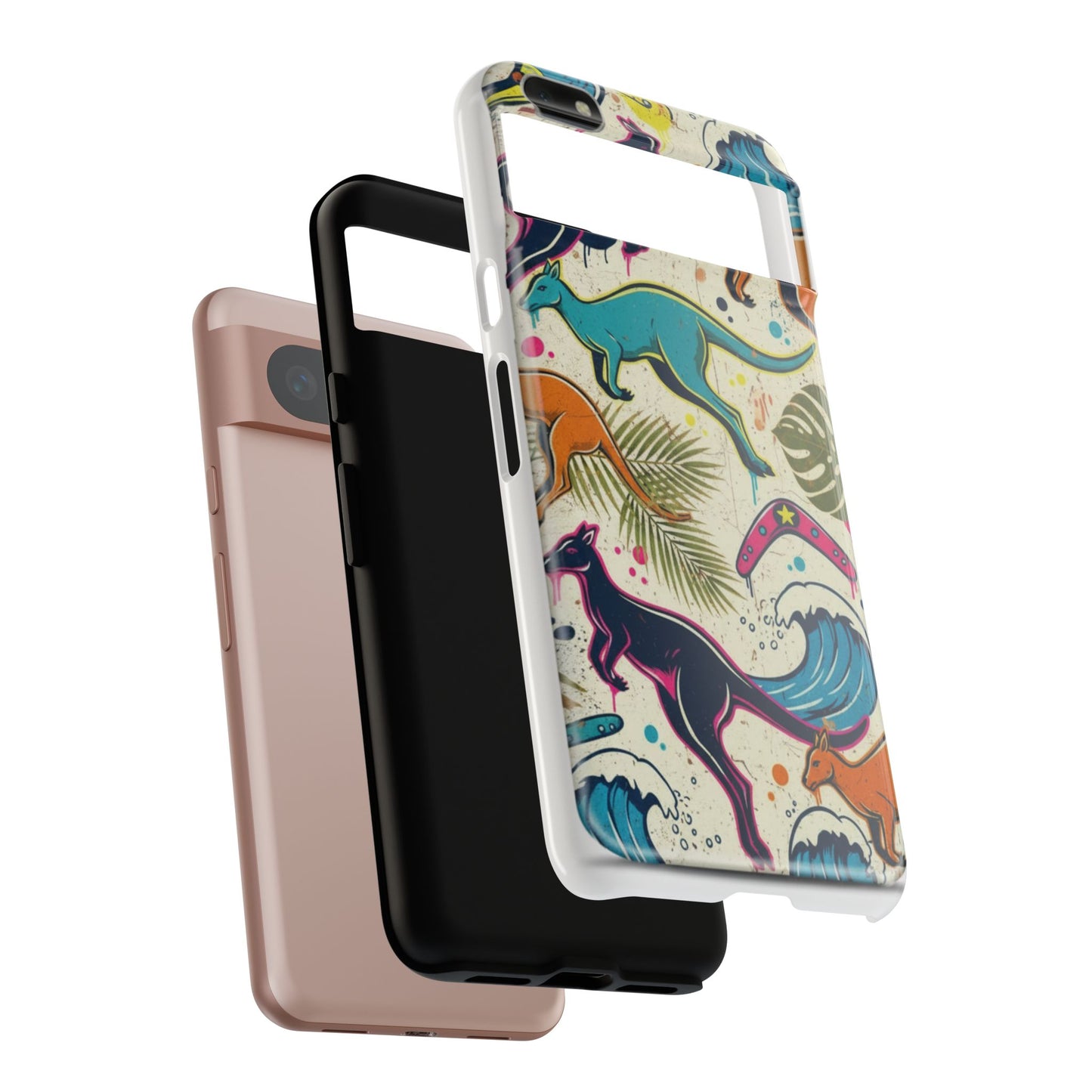 Tough Cases — Colorful Surfing Kangaroo Phone Case