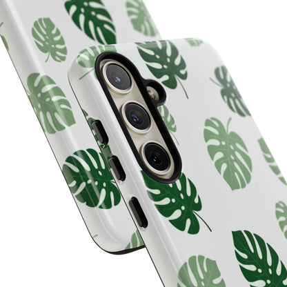 Monstera Leaf Phone Case — Tropical Green Pattern Tough Case
