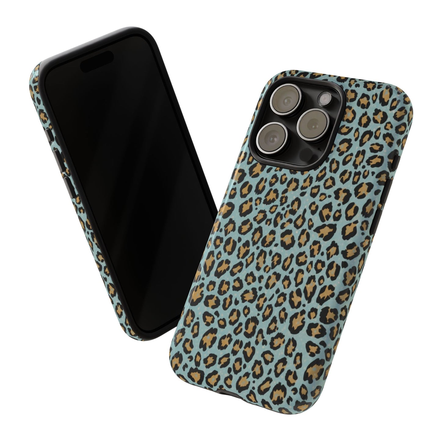 Leopard Print Tough Phone Case - Blue Cheetah Protective Cover