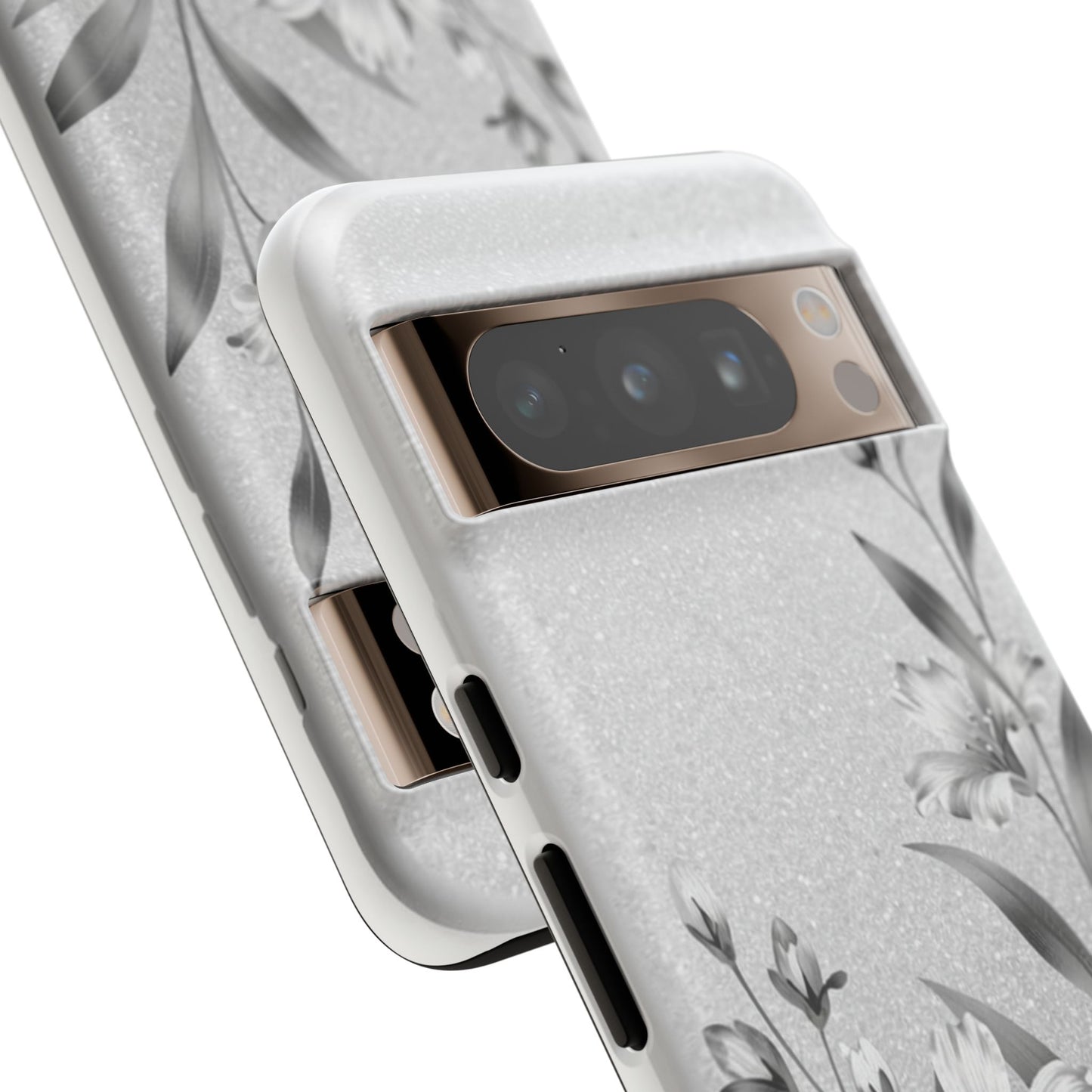 Floral Monochrome Phone Case — Elegant Black & White Lily Design