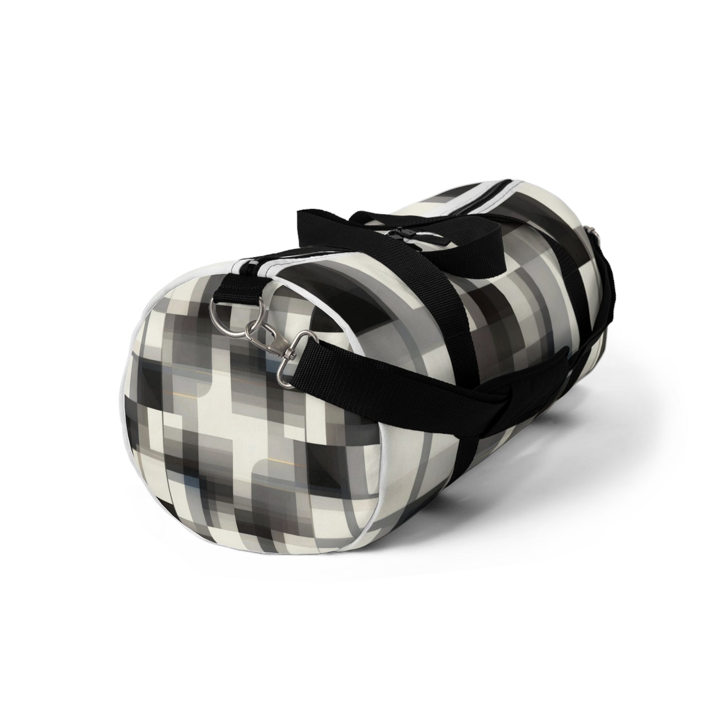 Monochrome Pixel Pattern Duffel Bag — Modern Travel Gym Bag