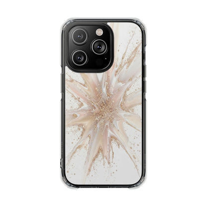 Clear Magnetic Impact Phone Case — Neutral Gold Starburst Design