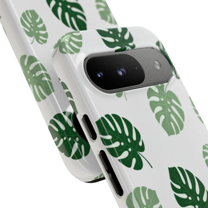 Monstera Leaf Phone Case — Tropical Green Pattern Tough Case