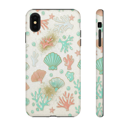 Seashell Coral Phone Case — Pastel Beach Shells Protective Tough Case