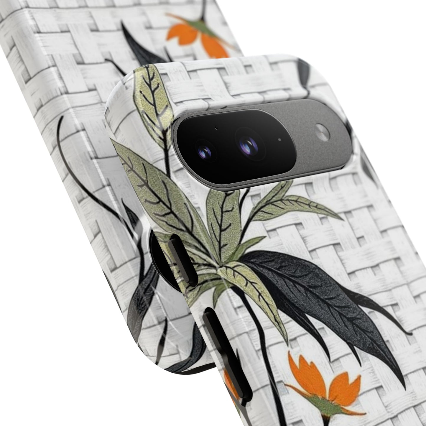 Floral Woven Tough Phone Case — Protective Botanical iPhone Cover