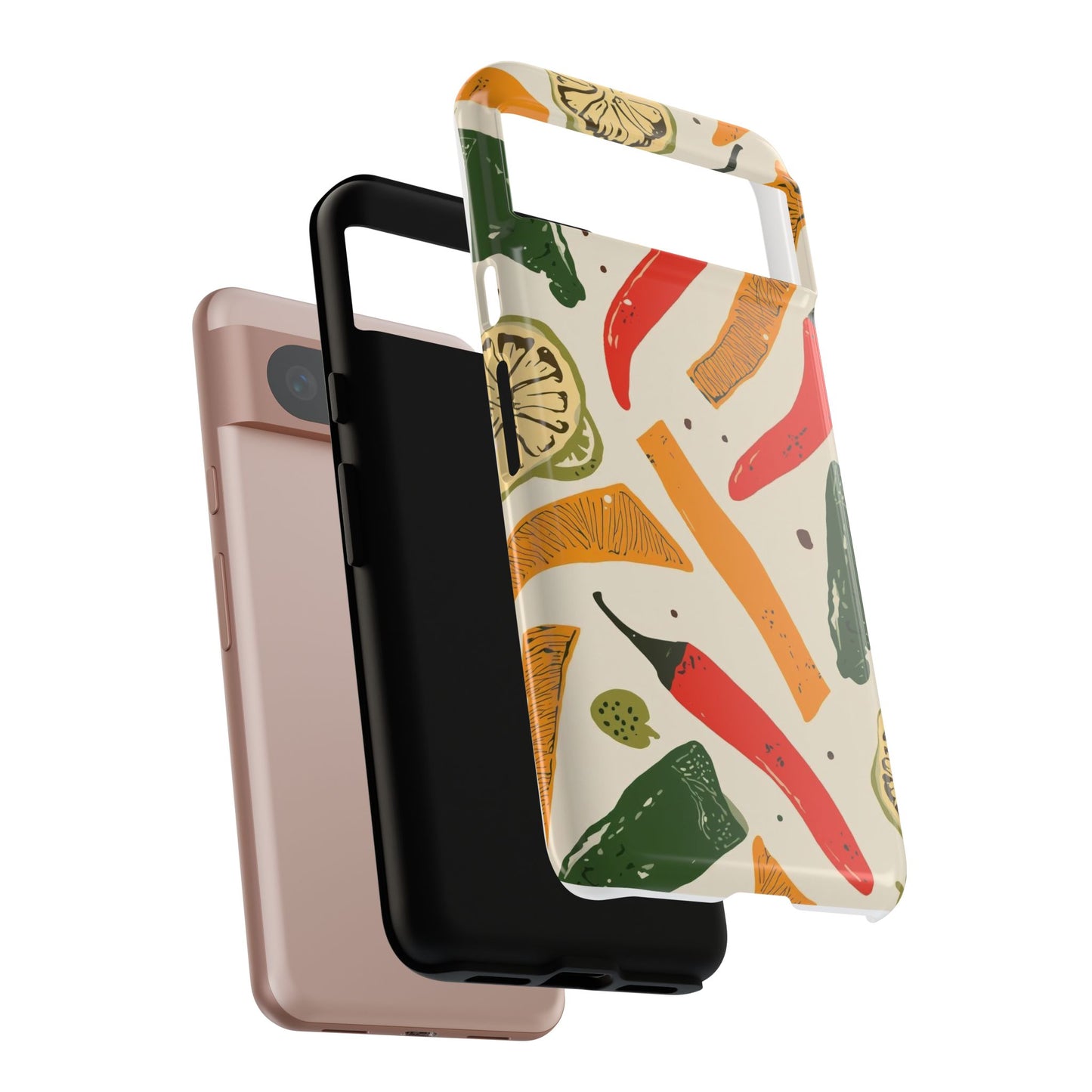 Spicy Peppers Phone Case – Colorful Chili, Lime & Citrus Pattern