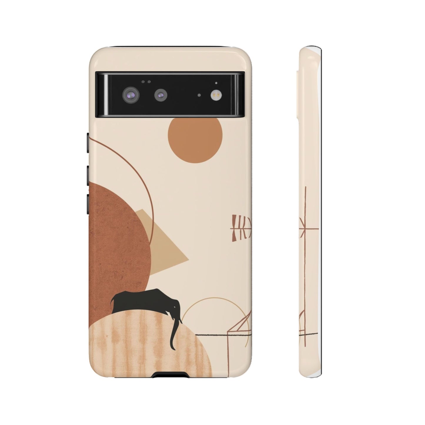 Abstract Earth Tones Phone Case — Minimal Geometric Design