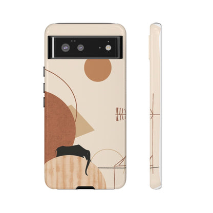 Abstract Earth Tones Phone Case — Minimal Geometric Design