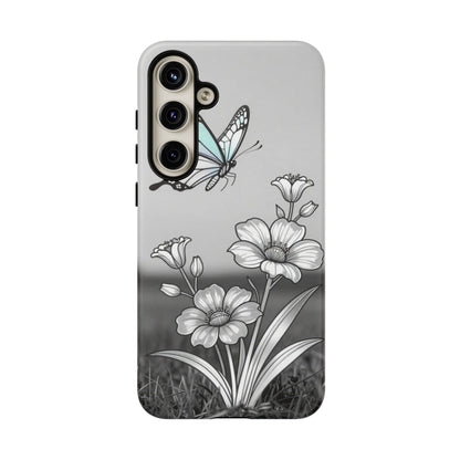 Butterfly & Wildflower Tough Phone Case — Durable Floral Phone Cover