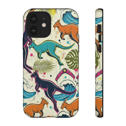 Tough Cases — Colorful Surfing Kangaroo Phone Case