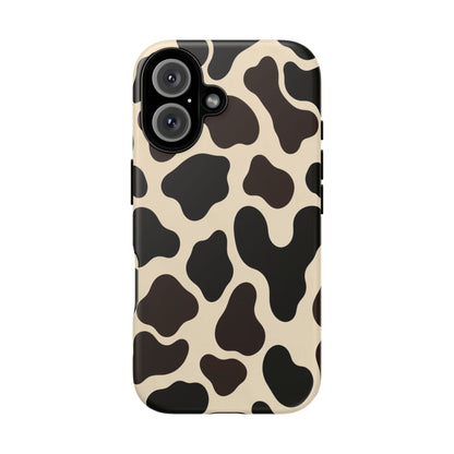 Cow Print Phone Case — Black & Cream Protective  Case