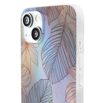 Floral Holographic Phone Case — Iridescent Leaves & Flowers Flexi Case