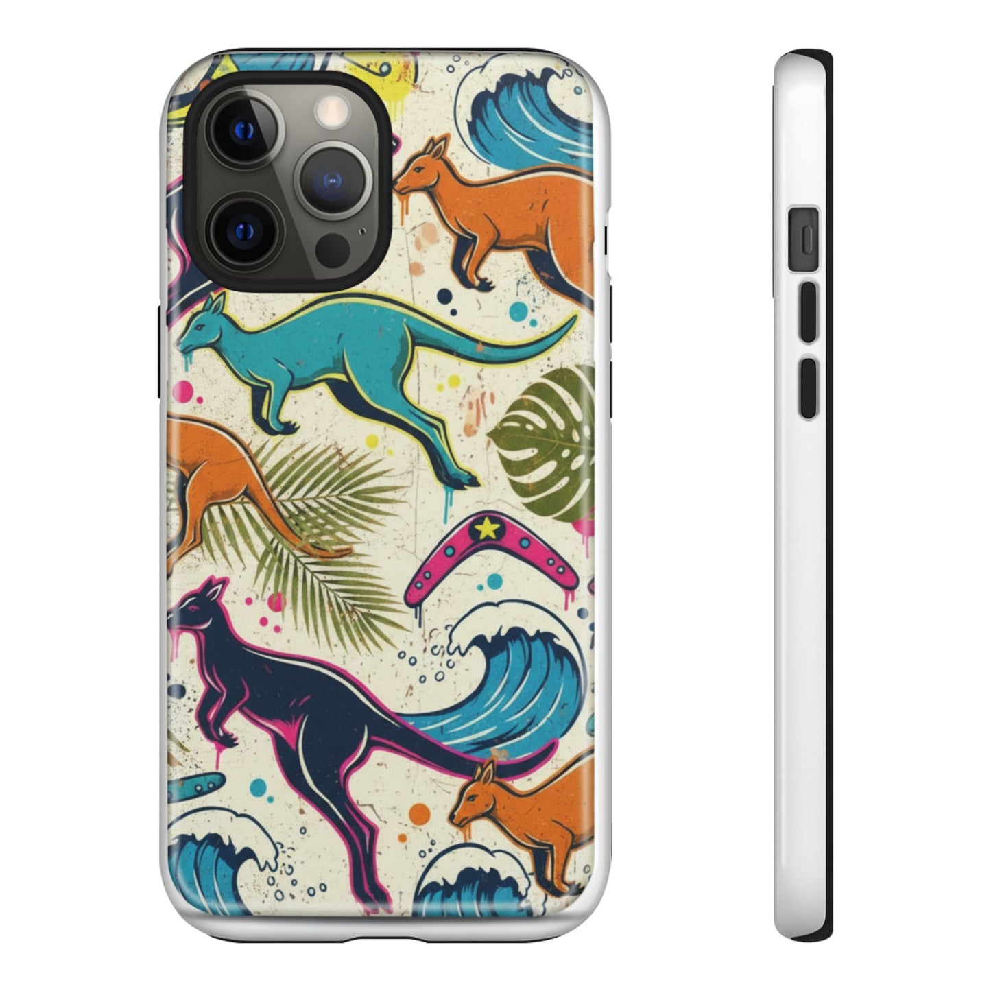 Tough Cases — Colorful Surfing Kangaroo Phone Case