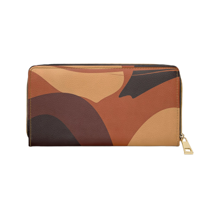Women's Abstract Autumn Wallet - Vegan Abstract Zipper Wallet
