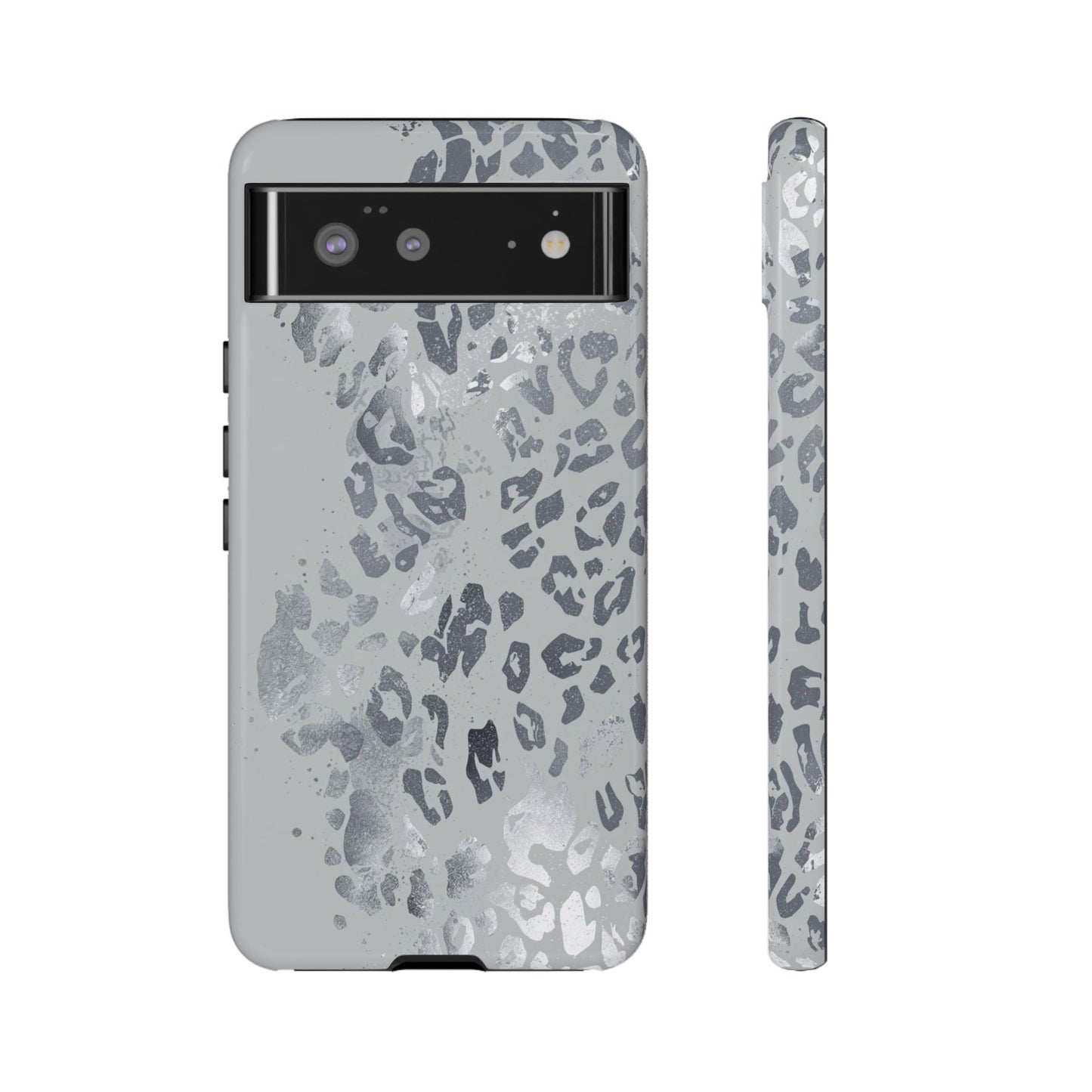 Gray Leopard Print Tough Phone Case