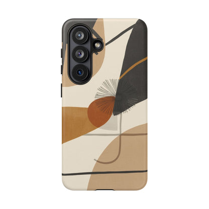 Abstract Earth Tone Phone Case — Mid-Century Minimalist Tough Case