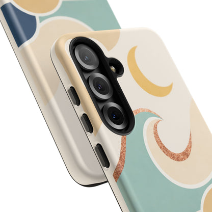 Sea Breeze Tough Phone Case — Retro Waves & Shells Design
