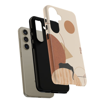 Abstract Earth Tones Phone Case — Minimal Geometric Design