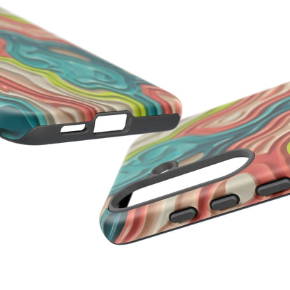 Abstract Contour Phone Case — Colorful Topographic Pattern Tough Case