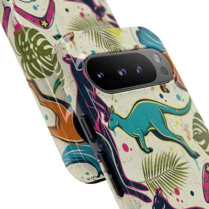 Tough Cases — Colorful Surfing Kangaroo Phone Case