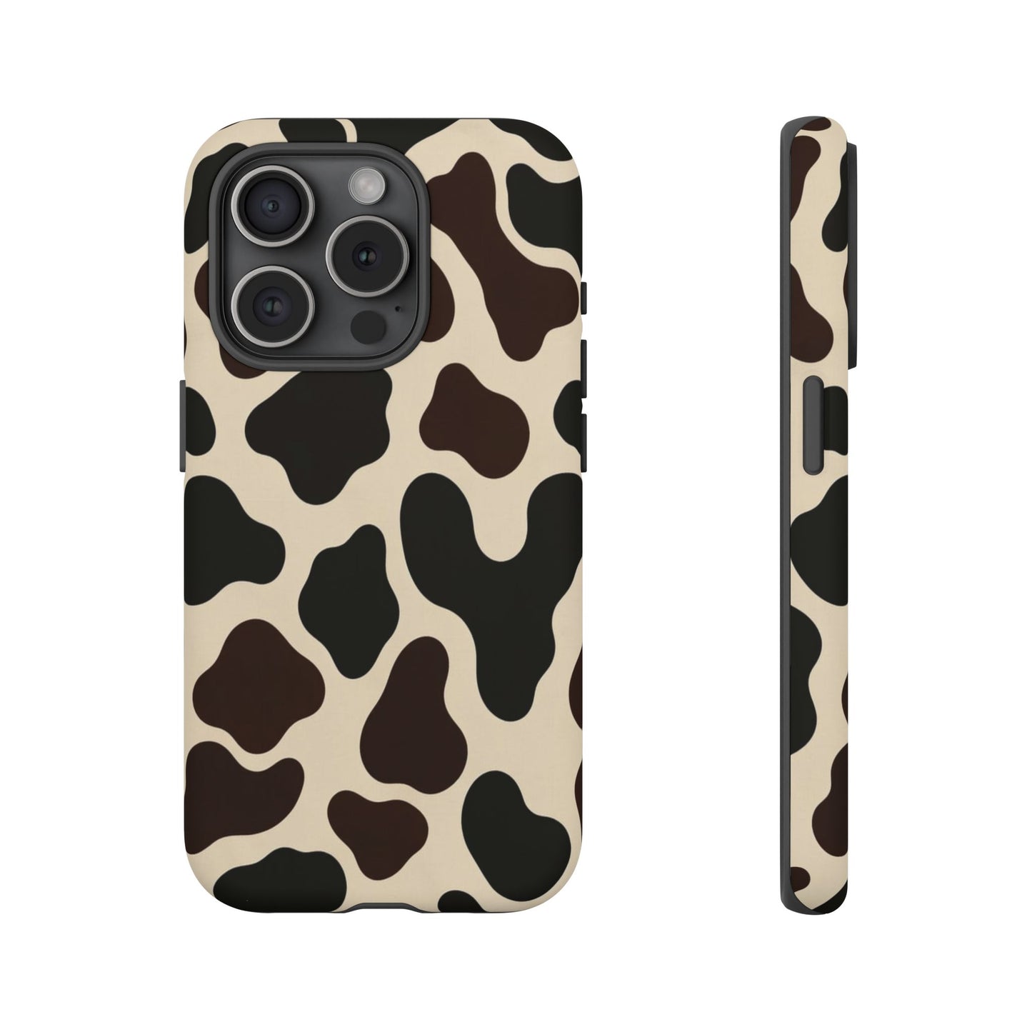 Cow Print Phone Case — Black & Cream Protective  Case