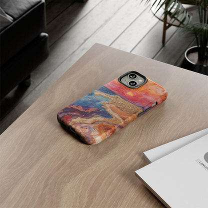 Sunset Coast Phone Case — Colorful Abstract Beach Art Tough Case