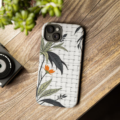 Floral Woven Tough Phone Case — Protective Botanical iPhone Cover