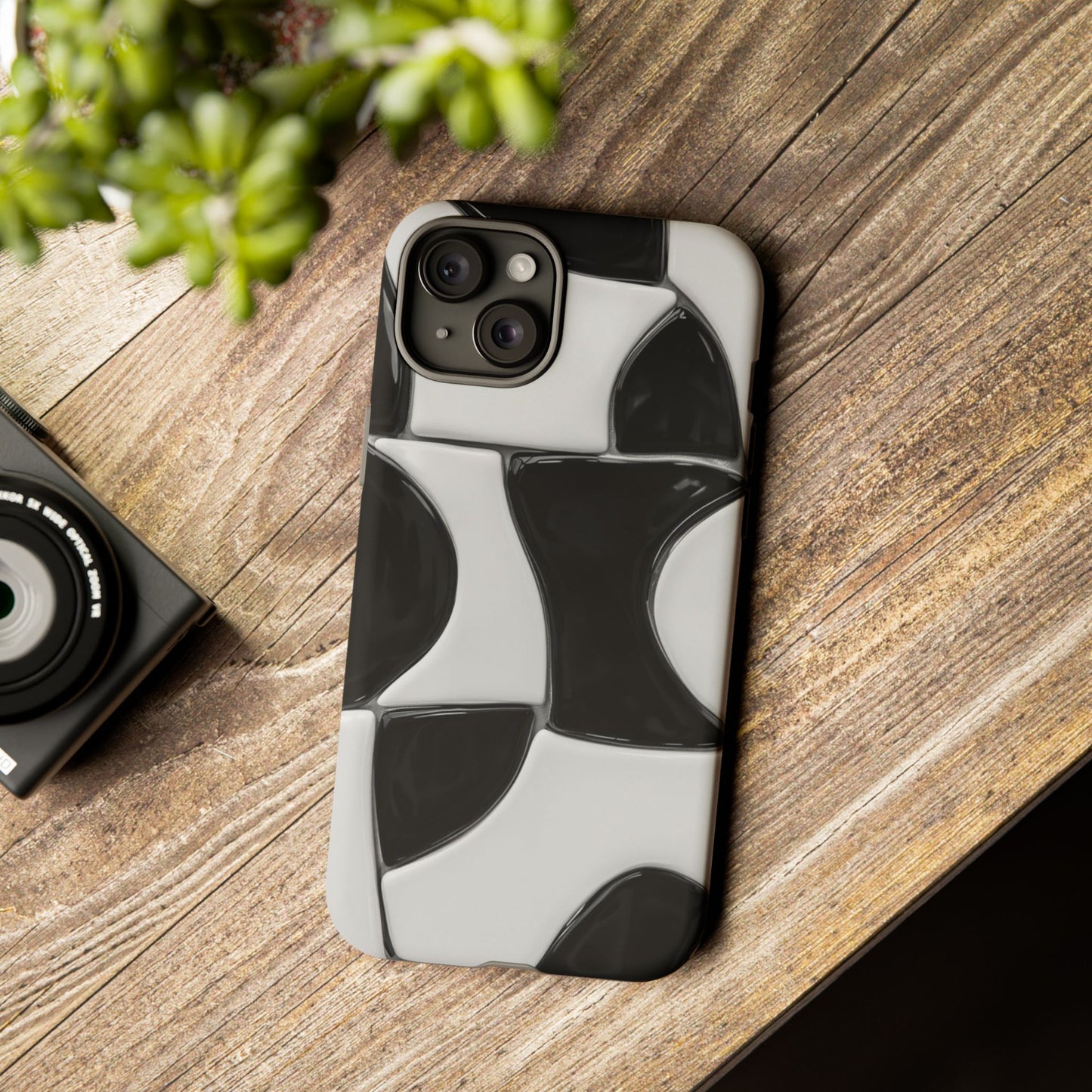 Black & White Abstract Pattern Tough Phone Case