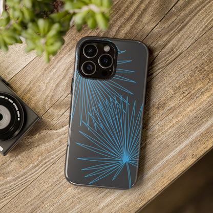 Blue Dandelion Burst Tough Phone Case — Protective Floral iPhone Cover