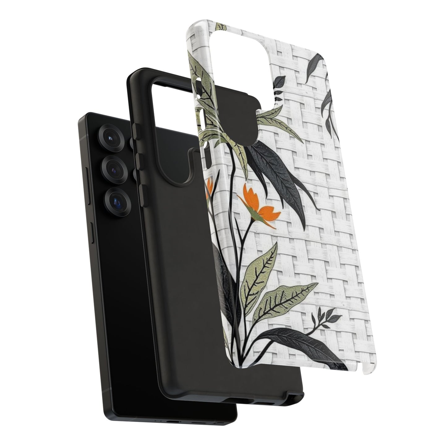 Floral Woven Tough Phone Case — Protective Botanical iPhone Cover
