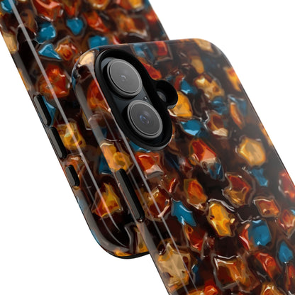 Phone Case - Amber Tortoiseshell Mosaic Protective Cover
