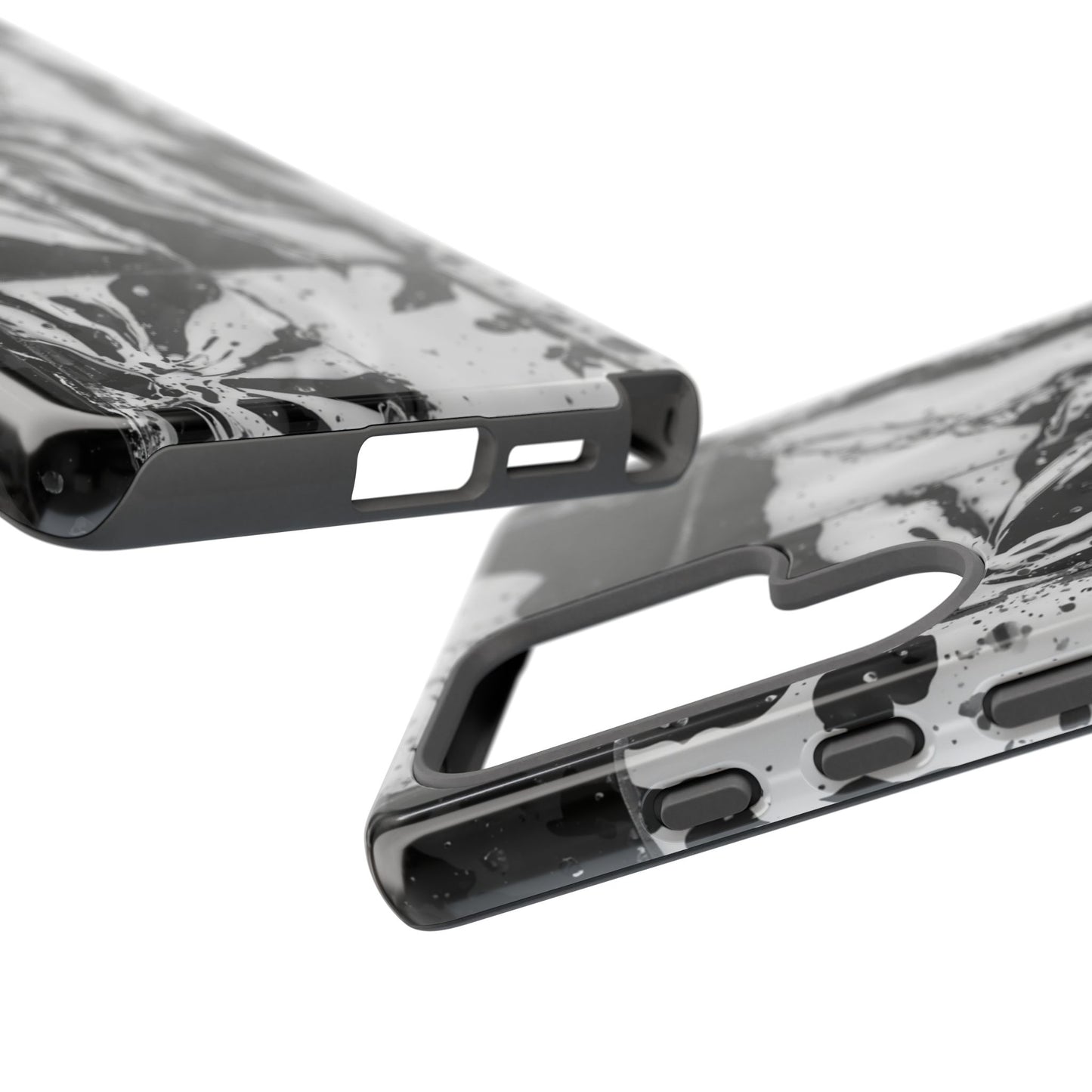 Monochrome Tile Floral Tough Phone Case