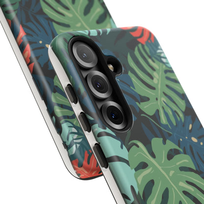 Tropical Monstera Phone Case — Colorful Leaf Protective Tough Case