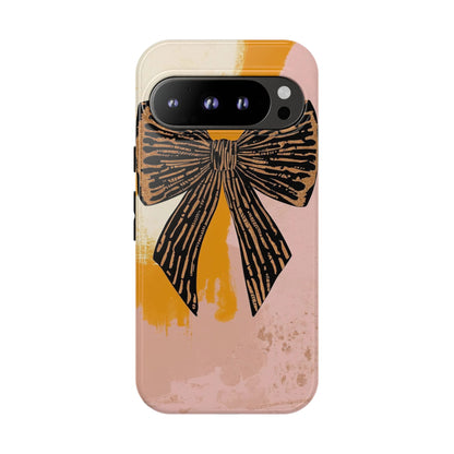 Bow Brushstroke Tough Phone Case — Pink & Mustard