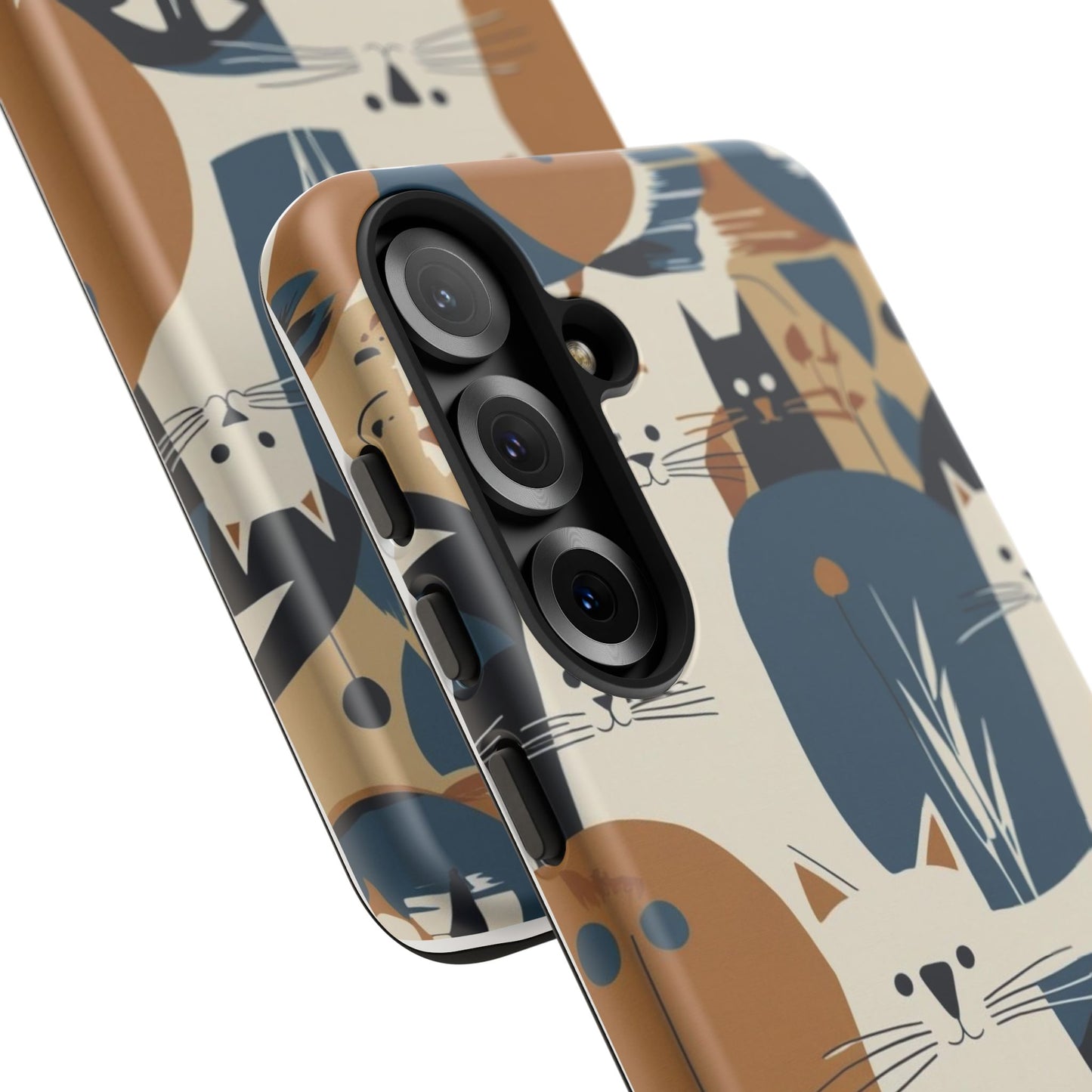 Cat Pattern Phone Case – Retro Abstract Cats Protective iPhone Cover
