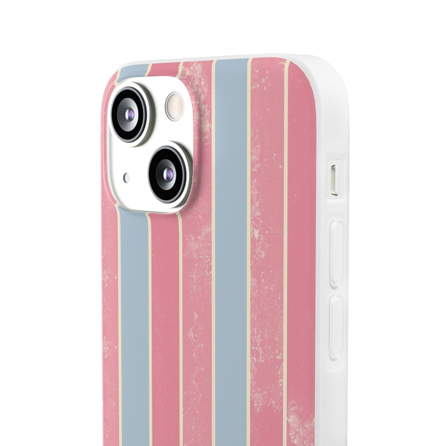 Striped Pink & Blue Phone Case — Retro Pastel Flexi Case